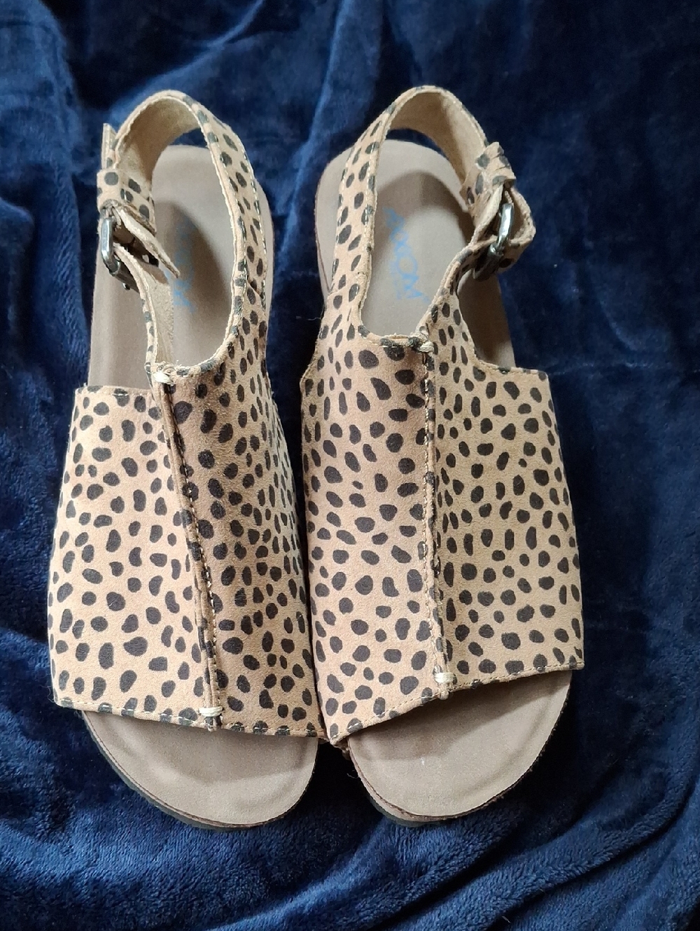 Women's Tan Leopard Print Open-Toe Slingback Sandals